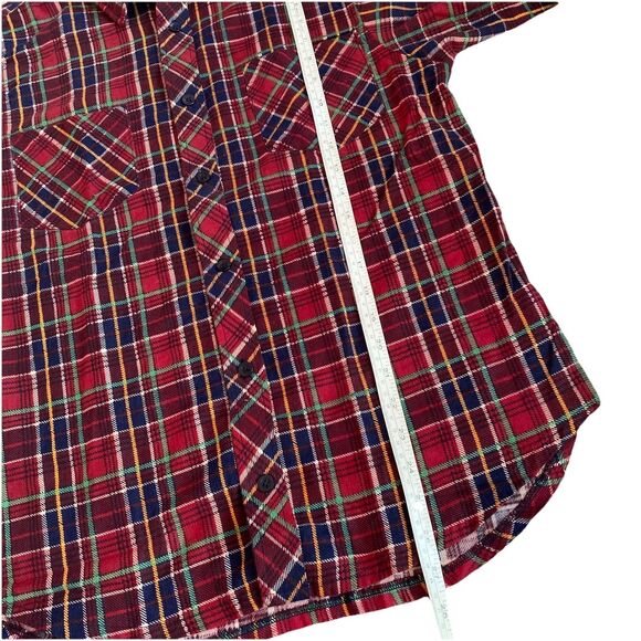 Vintage 80s Van Cort Printed Red Plaid Flannel Shirt Medium Deadstock New - Picture 8 of 9